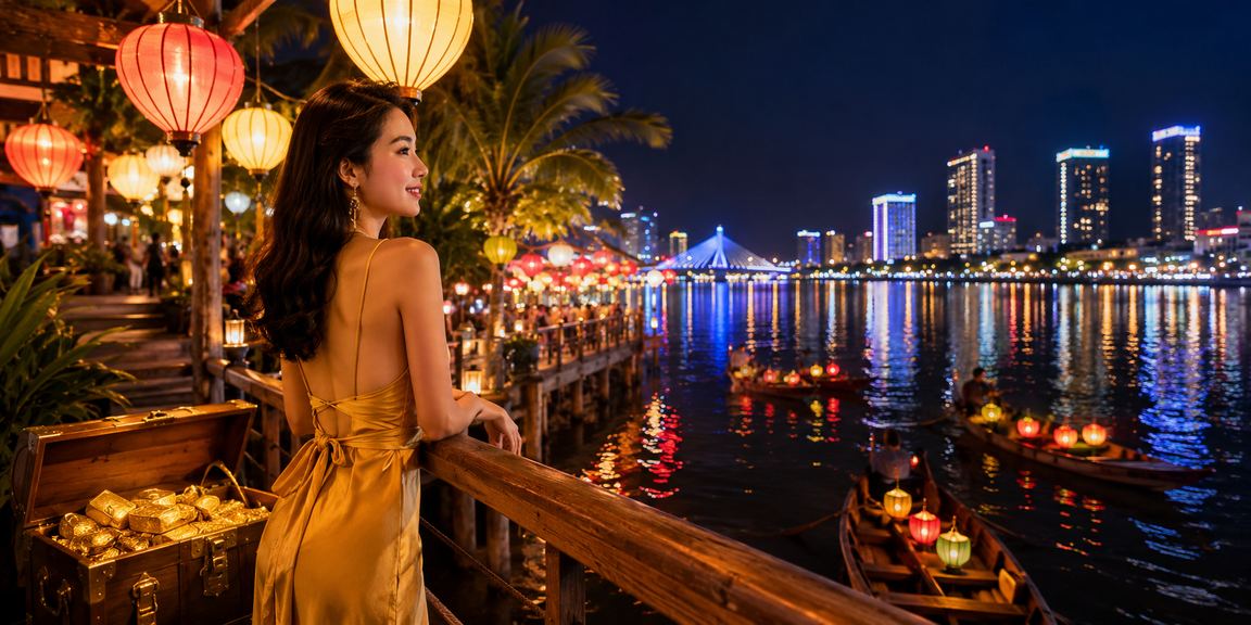 Khung cảnh giải trí casino và xổ số tại Đà Nẵng về đêm